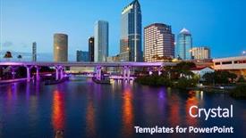  Presentation with florida us1 - Presentation having los angeles california - florida tampa skyline at sunset background and a  colored foreground