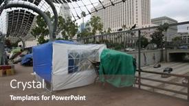  Presentation with homeless people - PPT layouts featuring los-angeles-california-august-17 background and a gray colored foreground