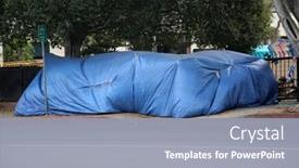  Presentation with homeless people - PPT layouts with los-angeles-california-august-17 background and a gray colored foreground