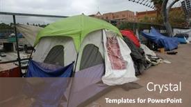  Presentation with homeless people - Theme having los-angeles-california-august-17 background and a gray colored foreground