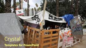  Presentation with homeless people - PPT layouts having los-angeles-california-august-17 background and a tawny brown colored foreground