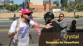  Presentation with rally - Presentation theme consisting of los-angeles-california-may-1 background and a tawny brown colored foreground