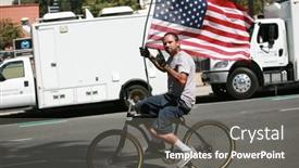  Presentation with rally - Presentation design having los-angeles-california-may-1 background and a gray colored foreground