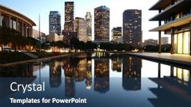  Presentation with towers - Presentation enhanced with los-angeles-california-october-28 background and a ocean colored foreground