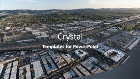  Presentation with freeway - Presentation design having los-angeles-california-usa-april background and a dark gray colored foreground