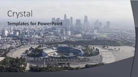  Presentation with towers - Slide set with los-angeles-california-usa-april background and a lemonade colored foreground