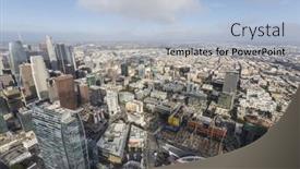  Presentation with downtown los angeles - Beautiful PPT theme featuring los-angeles-california-usa-april backdrop and a light blue colored foreground