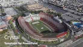  Presentation with downtown los angeles - Slide set with los-angeles-california-usa-april background and a gray colored foreground