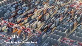  Presentation with shipping - Beautiful PPT theme featuring los-angeles-california-usa-august backdrop and a ocean colored foreground