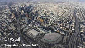  Presentation with towers - Slide set enhanced with los-angeles-california-usa-august background and a dark gray colored foreground