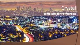  Presentation with downtown los angeles - Theme with los angeles california usa cityscape background and a coral colored foreground