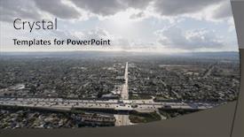  Presentation with freeway - Presentation design consisting of los-angeles-california-usa-december background and a  colored foreground