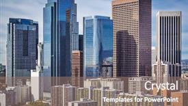 Presentation with downtown los angeles - Beautiful theme featuring los angeles california usa downtown backdrop and a coral colored foreground