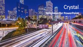  Presentation with downtown los angeles - Beautiful slide set featuring los angeles california usa downtown backdrop and a navy blue colored foreground
