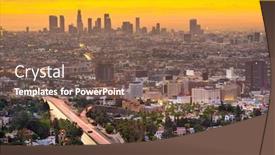  Presentation with downtown los angeles - Presentation design featuring los-angeles-california-usa-downtown background and a violet colored foreground