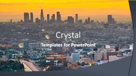  Presentation with downtown los angeles - Cool new PPT theme with los-angeles-california-usa-downtown backdrop and a gray colored foreground