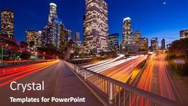  Presentation with highways - Amazing presentation design having los-angeles-california-usa-downtown backdrop and a tawny brown colored foreground