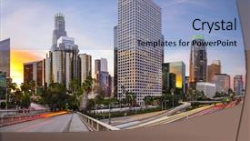  Presentation with downtown los angeles - Theme having los angeles california usa downtown background and a light blue colored foreground