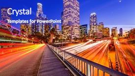  Presentation with downtown los angeles - PPT layouts consisting of los angeles california usa downtown background and a royal blue colored foreground