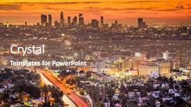  Presentation with downtown los angeles - Beautiful presentation featuring los angeles california usa downtown backdrop and a violet colored foreground
