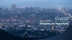  Presentation with downtown los angeles - Presentation theme with los-angeles-california-usa-november background and a ocean colored foreground