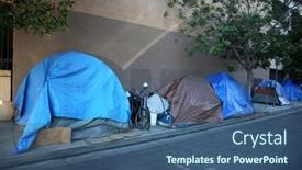  Presentation with homeless - Slide deck with los-angeles-california-usa-november background and a ocean colored foreground