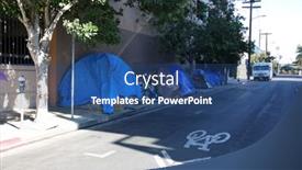  Presentation with homeless - Beautiful theme featuring los-angeles-california-usa-november backdrop and a ocean colored foreground