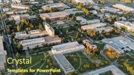  Presentation with university buildings - Slides with los-angeles-california-usa-october background and a tawny brown colored foreground
