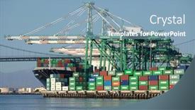  Presentation with cargo - PPT theme featuring los-angeles-california-usa-september background and a light blue colored foreground