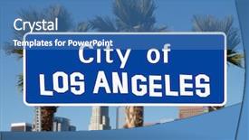  Presentation with limit - PPT layouts having los angeles city limit sign background and a teal colored foreground