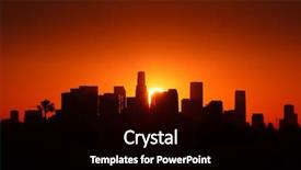  Presentation with downtown los angeles - PPT theme enhanced with macro view wristwatch clock mechanism background and a  colored foreground.