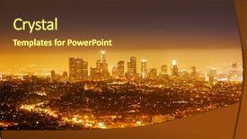  Presentation with angel - Slides enhanced with los angeles cityscape panorama background and a tawny brown colored foreground