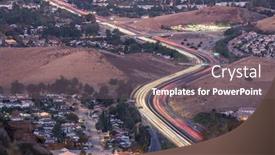  Presentation with los angeles - Presentation with los-angeles-dawn-freeway-commuters background and a gray colored foreground