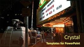  Presentation with movie theater - Slides featuring los-angeles-dec-25-controversial background and a tawny brown colored foreground