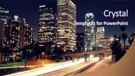  Presentation with downtown los angeles - Cool new presentation design with los angeles downtown at night backdrop and a navy blue colored foreground
