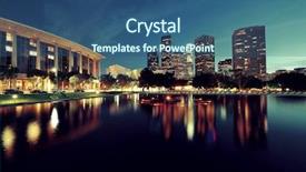  Presentation with downtown los angeles - Audience pleasing slide deck consisting of los angeles downtown at night backdrop and a ocean colored foreground