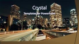  Presentation with downtown los angeles - Beautiful slide deck featuring los angeles downtown at night backdrop and a  colored foreground