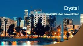  Presentation with downtown los angeles - Presentation theme with los angeles downtown at night background and a  colored foreground