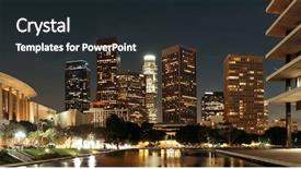  Presentation with downtown los angeles - Amazing PPT layouts having los angeles downtown at night backdrop and a dark gray colored foreground