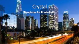  Presentation with downtown los angeles - Slide deck consisting of los angeles downtown at night background and a teal colored foreground