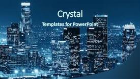  Presentation with downtown los angeles - Audience pleasing slide deck consisting of los angeles downtown buildings backdrop and a ocean colored foreground