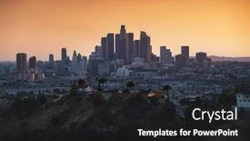  Presentation with downtown los angeles - Audience pleasing slide deck consisting of los-angeles-downtown-silhouette backdrop and a dark gray colored foreground