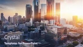  Presentation with downtown los angeles - Amazing presentation design having los-angeles-downtown-silhouette backdrop and a tawny brown colored foreground