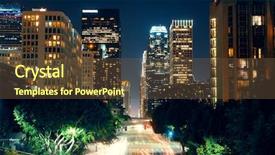  Presentation with downtown los angeles - Colorful PPT theme enhanced with los angeles downtown street view backdrop and a tawny brown colored foreground