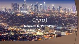 Presentation with downtown los angeles - Theme with los-angeles-downtown-sunset-aerial background and a dark gray colored foreground