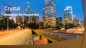  Presentation with downtown los angeles - Colorful PPT layouts enhanced with los angeles downtown sunset la backdrop and a teal colored foreground
