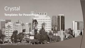  Presentation with downtown los angeles - Beautiful presentation theme featuring los-angeles-downtown-view backdrop and a gray colored foreground