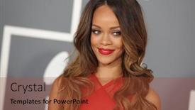  Presentation with awards - Slide deck having los-angeles-feb-10-rihanna background and a red colored foreground