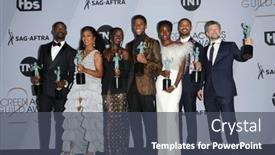  Presentation with awards - Slides enhanced with los-angeles-jan-27-black background and a ocean colored foreground