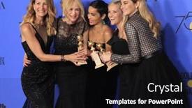  Presentation with press - Slide deck having los-angeles-jan-7-laura background and a black colored foreground